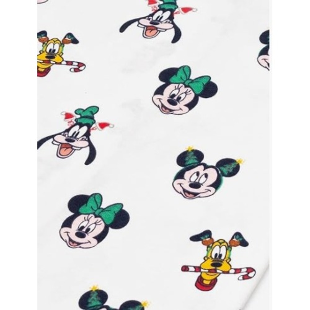 Disney Pajama Set Kids Size 14 White Green 2-Pack Mickey Holiday Print- NWT - Picture 4 of 5
